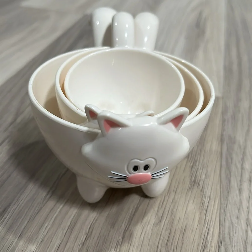 Vintage JOIE Meow Kitty Cat Measuring Cups 1 cup, 1/2 cup, 1/4cup Cat Lover
